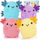 Crochetta Crochet Kit for Beginners, Crochet Starter Kit w Step-by-Step Video Tutorials, Beginner Crochet Kit for Adults Kids Women Men Complete Kit Included (4 Mini Axolotls) by TinyTreasures Baby Boutique