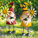 HONGLAND Gnome Metal Yard Art - Metal Gnome Statue -Gnome Outdoor Decorations - Bee and Ladybug Garden Statue- Christmas Holiday Lawn Patio Yard Garden Decor (Set of 2) by CozyNest Decor