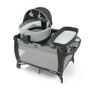 Graco Pack n Play Travel Dome DLX Playard, Astin with Portable Bassinet and Integrated Storage Organizer by TinyTreasures Baby Boutique
