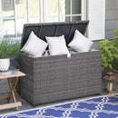 Super Patio Outdoor Patio Storage Box Waterproof, 120 Gallon Large Deck Box Wicker Storage Bin for Cushions, Garden Tools, Gray by CozyNest Decor