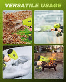 Saker Cordless Leaf Blower Portable Dust Cleaner Handheld Blowers 2 x 4.0Ah Batteries 180000 RPM Air Duster with Adjustable Speed for Drying Patio Cleaning Green by GreenHaven Gardens