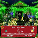 KNONEW 600ft 1500 LED String Lights Outdoor Christmas Lights 8 Modes & Timer Fairy Light Plug in Waterproof LED String Lights for Xmas Yard Tree Wedding Party Holiday Decorations (Green) by GreenHaven Gardens