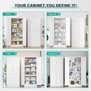 SISESOL White Metal Storage Cabinet,71" Tall Pantry Cabinet,Kitchen Pantry Storage Cabinets with 2 Doors and 6 Shelves,Wide Deep Food Cupboard for Home,Kitchen,Dining/Living Room by CozyNest Decor