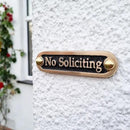 No Soliciting Brass Door Sign. Traditional Style Home Décor Wall Plaque Handmade By The Metal Foundry UK. by CozyNest Decor