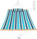 Lazy Daze 12 FT Sunbrella Fabric Hammock not Fading with Spreader Bars and Free Pillow Fits for Two Persons, All Weather and Fade Resistant for Patio Yard, 450 lbs Weight Capacity, Token Surfside by GreenHaven Gardens