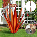 Large Tequila Rustic Sculpture, Rustic Metal Agave Plants for Outdoor Patio Yard, Home Decor Hand Painted Metal Agave Garden Yard Statue, Outdoor Lawn Ornaments (Red - L (W/Bird Feeder)) by GreenHaven Gardens
