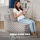 Single Sofa 1 Seat Couch with Deep Seat Memory Foam Cloud Chair with Pillows Large Sofa with L Shape for Living Room Bedroom (Plush Grey, Single) by CozyNest Decor