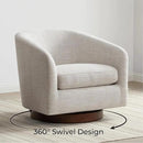 CHITA Swivel Accent Chair, FSC Certified Upholstered Fabric Barrel Chair for Living Room Set of 2, Fully Assembled, Ivory by CozyNest Decor