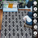 RV Outdoor Rug Waterproof Mat Outdoor Rugs 9'x12' for Patios Clearance Carpet Outdoor Camping Rugs Large Plastic Straw Rug(8x10ft Geometric Black&White) by GreenHaven Gardens