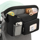 Accmor Universal Stroller Organizer with Insulated Cup Holder, Stroller Caddy Bag Accessories, Stroller Cup Holder Organizer for Uppababy Baby Jogger Britax Stroller, Black by TinyTreasures Baby Boutique