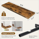 Fun Memories Floating Shelves for Wall, 32 Inch Rustic Wood Wall Mounted Shelves for Bathroom, Bedroom, Kitchen, Living Room, Deep Floating Shelves for Storage & Home Decor (Brown,Set of 2) by CozyNest Decor