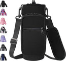 32 40 oz Water Bottle Carrier with Strap, Neoprene Water Bottle Sleeve Bag with 2 Pockets Insulated Flask Sling Holder for Walking Hiking Gym by TinyTreasures Baby Boutique