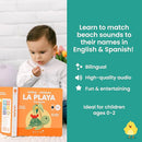 Binibi Spanish Books for Babies & Toddlers 1-3 The Beach Interactive Bilingual Sound Book with Fun Beach Sounds | Bilingual Children's Book | Spanish Learning for Kids by TinyTreasures Baby Boutique