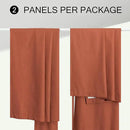 Patio Sliding Glass Doors Curtains 108 Inches Long 2 Panel Blackout Linen Textured Bohemian Autumn Fall Decorations Hippie Decorative Thermal Drapes for Summer Heat Light Blocking Black Out Terracotta by CozyNest Decor