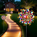 Solar Wind Spinners for Yard and Garden - 360° Metal Large Wind Sculptures Outdoor Clearance Kinetic Windmills with 4 Layer Jeweled Blades for Patio, Lawn Garden Decoration - 54Inch by CozyNest Decor