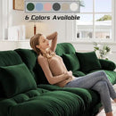 Modular Sectional Sofa, Comfy Cloud Couch 3 Seater Couch with Ottoman, Sectional Couches for Living Room, Modern Chenille U Shaped Couches, Sleeper Deep Seat Sofa with Throw Pillows, Green by CozyNest Decor