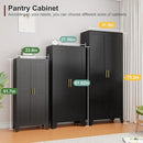 Metal Pantry Cabinet with 2 Doors and Adjustable Shelves, 61"Kitchen Storage Cabinet with Gold Handles, Versatile Storage for Laundry, Living, Bathroom, Dining, Utility Room - Black by CozyNest Decor