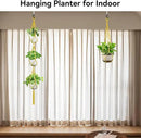 USLAI Macrame Plant Hanger Indoor Outdoor, Up to 4-15 inch Pot, Heavy 20lb Planters, Extra Long Strong Hanging Planter Basket Holder, Boho Home Decor, 35+72 Inch, Yellow (POTS NOT Included) by GreenHaven Gardens