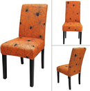 JQinHome Halloween Orange Dining Chair Slipcover, Spider Web Chair Covers Set of 6 ，High Stretch Washable Chair Protector Cover for Dining Room, Kitchen,Home Party,Wedding Ceremony(Orange, 6PC) by CozyNest Decor