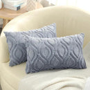decorUhome Fall Throw Pillow Covers 12x20 Inch Set of 2, Soft Plush Decorative Faux Fur Blue Grey Solid Couch Pillow Covers, Accent Farmhouse Neutral Lumbar Euro Pillow Cases for Sofa Bed Living Room by CozyNest Decor