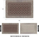 Pauwer Waterproof Outdoor Rug 6x9, Reversible Plastic Straw Patio Camping Rug, Indoor Outdoor RV Mat Carpet for Deck, Camper, Porch, Balcony, Backyard, Picnic, Bordered Brown by GreenHaven Gardens
