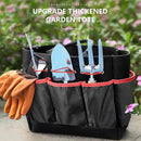 Gardening Tools 9-Piece Heavy Duty Gardening Hand Tools with Fashion and Durable Garden Tools Organizer Handbag,Rust-Proof Garden Tool Set, Ideal Gardening Gifts for Women (Black Red) by GreenHaven Gardens