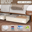Under Bed Storage with Wheels, No Assemble Required 5.5 inches height beige under bed storage bins,Low Profile Rolling Under bed Shoe Storage containers，dorm under bed storage drawers by CozyNest Decor