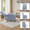 UIXE Floral Pushback Recliner Chair, Fabric Upholstered Armchair Push Back Accent Chair for Living Room, Rivet Trim Club Chair Home Theater Single Sofa Reading Seat - Navy Blue by CozyNest Decor