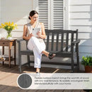 Ciokea 44" Outdoor Bench, HDPE Weatherproof Garden Bench, 2-Person Porch Benches with 550 Lbs, Waterproof Patio Benches for Outside Balcony Deck Backyard, Dark Grey by GreenHaven Gardens