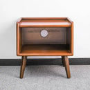 Small Bedside Table - 100% Solid Oak Wood Nightstand with Open Design - Small Side End Table for Bedroom Living Room, Easy Assembly (Walnut Color) by CozyNest Decor