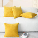 CaliTime Throw Pillow Covers Decorative 18 X 18 Inches Pack of 4 Cozy Chenille Cushion Cases for Couch Sofa Bed Living Room Home Mustard Yellow by CozyNest Decor