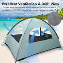 WhiteFang Beach Tent Anti-UV Portable Sun Shade Shelter for 3/4/6/8 Person, Extendable Floor with 3 Ventilating Mesh Windows Plus Carrying Bag, Stakes and Guy Lines by TinyTreasures Baby Boutique