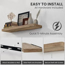 Floating Shelves, 8 Inch Deep Rustic Solid Reclaimed Wood Wall Shelves for Storage, Wall Mounted Display Shelving with Invisible Heavy-Duty Metal Bracket, 30 Inch Width Set of 2, Natural by CozyNest Decor