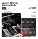 5 Burner Griddle Grill Combo, 2 in 1 Propane Gas BBQ Grill with Porcelain-Enameled Cast Iron Grates & Pan, Outdoor Flat Top Griddle, 695 Sq. In. Propane Barbecue Grill for Patio Backyard Balcony by GreenHaven Gardens