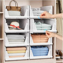 5 Pack Stackable Closet Storage Basket - Stackable Storage Bins, Multifunctional & Foldable Closet Organizer, Wardrobe Cupboard Space-Saving Hat Storage Drawer Organizer, White by CozyNest Decor