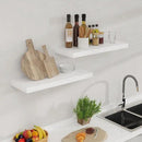 24 Inch Floating Shelves, Rustic 24 x 9 White Floating Shelf for Wall, White Bathroom Shelves Set of 2, Farmhouse Wood Wall Shelf for Bedroom, Kitchen, 9 Inch Deep Shelves for Home Storage by CozyNest Decor