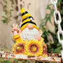 Garden Gnome Sculptures & Statues Resin Summer Bee Gnome with Sunflower, Outdoor Funny Gnome Decoration Solar Light Gnome Gifts for Yard, Patio Decor for Mom by GreenHaven Gardens