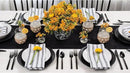 Solino Home Linen Black Table Runner 108 Inches Long - 100% Pure Linen 14 x 108 Inch Table Runner for Fall, Autumn, Halloween, Thanksgiving - Classic Hemstitch by CozyNest Decor