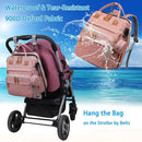 Jeryswet Baby Diaper Bags with Changing Station, Waterproof Large Capacity Diaper Bag Backpack for Moms Dads with USB Charging Port and Stroller Straps, Baby Shower Gifts, Pink by TinyTreasures Baby Boutique