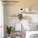 Natural Wood Floating Shelves 16”x 8”x 1.4” Book Shelf Floating for Wall Mounted, Heavy Duty Shelf Hold 35 lbs, Unfinished Wall Shelves for Bathroom, Living Room, Kitchen, Bedroom, Office by CozyNest Decor