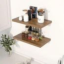 24" Floating Shelves for Wall, 12" Deep Slim Walnut Floating Shelves, Wall-Mounted Shelves for Bedroom, Living Room, Kitchen, Bathroom - Set of 2 by CozyNest Decor