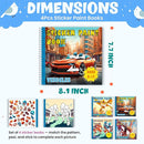 BulbaCraft 4Pcs Sticker Paint Books for Boys - Sticker Books by Number with Superheroes, Sports, Vehicles and Adventures - Coloring Activity for Kids by TinyTreasures Baby Boutique