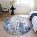 Washable Area Rugs 6ft Non-Slip Modern Abstract Soft for Living Room Entryway Bedroom Nursery, Print Pattern, Blue Grey Navy Gray by TinyTreasures Baby Boutique