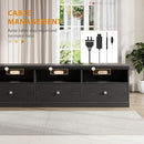 IDEALHOUSE 70in TV Stand for TVs up to 80", Mid Century Modern Entertainment Center with Storage Drawer and Open Shelves, TV Console Media Cabinet for Living Room, Bedroom, Black by CozyNest Decor