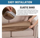 H.VERSAILTEX Velvet Stretch Individual Couch Cushion Cover Plush Cushion Slipcover for Loveseat Sofa Cushion Furniture Protector Seat Cushion Sofa Cover (1 Piece Sofa Cushion Cover, Camel) by CozyNest Decor