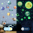Glow in The Dark Stars and Planets for Ceiling, Glow Solar System Wall Stickers, Space Wall Decals for Kids Boys Room (Green) by TinyTreasures Baby Boutique