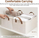 StorageWorks Storage Bins, Shelves Baskets for Organizing, Fabric Closet Organizers with Handles, Metal Frame, Beige（Cotton-linen）, 2-Pack by TinyTreasures Baby Boutique