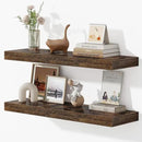 Dreamland 32 Inches Floating Shelves for Wall, 9.3" Deep Long Floating Shelves Set of 2, Large Display & Storage Shelf, Wall Shelf for Bathroom Bedroom Living Room Kitchen Office, Rustic Brown by CozyNest Decor