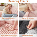 Giant Bean Bag Chairs for Adults with Filling Plush Fluffy Bean Bag Chairs for Teens with Armrests Comfy BeanBag Lazy Couch Sofa Chair for Bedroom Living Room Reading by CozyNest Decor