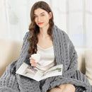 Admitrack Chunky Knit Blanket Throw, 100% Hand Knit Chenille Throw Blanket for Sofa & Home Decor, Soft and Cozy Knitted Throw Blankets (Dark Gray，51""x63""), XNR08 by CozyNest Decor